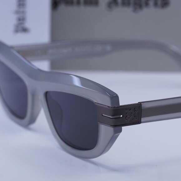 Palm Angels PERI10E CLAIRE 0907 Sunglasses Grey Cat Eye Frame, Dark Grey Lenses - Picture 2 of 9